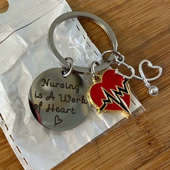 Accessories - Nursing is a work of Heart Keychain